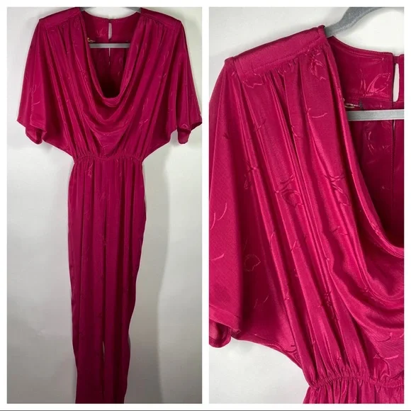 Vintage 70’s Young Edwardians Size 3/4 Small? Pink Floral Romper Jumpsuit Disco - Picture 1 of 12